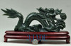 11" Hand Carved Natural Nephrite Jade Carving: Dragon Statue / Sculpture