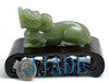 Natural Hetian Nephrite Jade Carving :  Divine Animal Pixiu Statue  / Sculpture