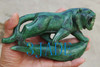 7" Natural Green Nephrite Jade Tiger Statue / Carving / Sculpture