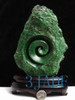 Natural Green Nephrite Jade Pounamu Koru Sculpture New Zealand Maori Style Carving /Art J026081