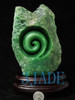 Natural Green Nephrite Jade Pounamu Koru Sculpture New Zealand Maori Style Carving /Art