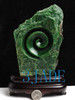 7" Natural Green Nephrite Jade Koru Sculpture New Zealand Maori Style Carving J026078
