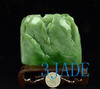 Natural Green Nephrite Jade Chinese Mountain Scenery Carving Sculpture Statue