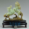 Natural Hetian Nephrite Jade Carving : Horses Statue / Sculpture