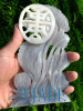 Natural Hetian Nephrite Jade Carving / Sculpture: Lotus Koi Fish Statue -J026128