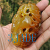 82mm Hand Carved Natural Chalcedony / Agate Bull / Ox Hollow Paperweight / Amulet -J028108