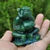 Natural Green Nephrite Jade Ape with Peach Hand Carved Statue / Carving