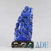 Natural Lapis Lazuli Gemtone Carving / Sculpture: Flower Birds Statue