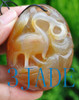 Carved Natural Carnelian / Chalcedony / Agate Crane Bird Amulet / Paperweight -J028092