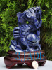 Natural Lapis Lazuli Carving / Sculpture: Ruyi Dragon Turtle Statue -J040244