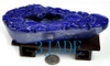 Hand Carved Natural Lapis Lazuli Gemstone Lotus Goldfish Ashtray / Carving / Art