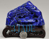 Natural Lapis Lazuli Gemstone  Pine Carving Sculpture: Reclusive Life Statue