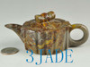 Hand Carved Natural Jasper / Bamboo Stone Tea Pot -N003014