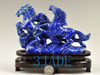 Natural Lapis Lazuli Gemstone Carving / Sculpture: Horses Statue