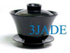 Natural Black Green Jade / Serpentine Bowl Sets (GaiWan) N002061