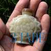Hand Carved Natural Hetian Nephrite Jade Flower Snuff Bottle w/ certificate -N009078