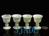 4 Natural Lantian Jade / Serpentine Cups / Candle Holders