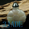 Hand Carved Natural Hetian Nephrite Jade Carving: Snuff Bottle -N009137