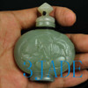 Carved Natural Hetian Nephrite Jade Lotus Koi Fish Snuff Bottle, w/ certificate -N009099