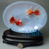 Carnelian / Red Agate Carving / Sculpture: Fish Plate