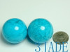 Pair of 1 1/2" Glued Natural Turquoise Balls / Spheres