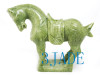 Natural Serpentine Tang Horse Hand Carved Chinese Green Nan Jade Statue