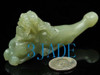 Hand Carved Natural Hetian Nephrite Jade Cigarette Holder w/ Certificate