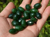 Faceted Natural Green Nephrite Jade Barrel Bead Pendant-G026137