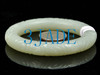 54mm Natural White Nephrite Jade Bangle Hand-carved Brocade Pattern w/ Certificate