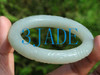 54mm Natural White Nephrite Jade Bangle Hand-carved Brocade Pattern w/ Certificate