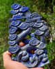 Natural Lapis Lazuli Dragon Statue Gemstone Carving Sculpture Chinese Art Decor -J040291
