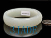 59.5mm Hand Carved Hetian White Jade Peony Flower Chunky Bangle Bracelet w/ Certificate -C004275