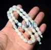 18" Natural Hetian White Nephrite Jade Barrel Beads Necklace w/ Certificate -D001070