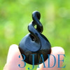 black jade double twist pendant