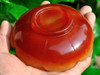 Carnelian / Red Agate Vessel Ashtray Inkstone Bowl Carving -N016072