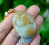 Natural Hetian Nephrite Jade Turtle & Crane Carving/ Pendant  w/ certificate -G020219