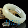 60mm Natural Hetian White Nephrite Jade Bangle Bracelet w/ Certificate -C004227