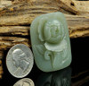 Hand Carved Natural Hetian Nephrite Jade Flower Charm Pendant -G020269