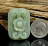 Hand Carved Natural Hetian Nephrite Jade Flower Charm Pendant -G020270