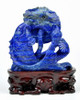 Lapis Lazuli Lotus Koi Fish Statue