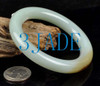 56.5mm Natural Hetian White Nephrite Jade Bangle Bracelet w/ Certificate C004311