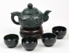 7pcs Natural Nephrite Jade Teaset / Tea Sets Teapot Cups Carving / Sculpture -N008115