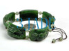 Natural Green Nephrite Jade Carved Five Poisonous Creatures Bracelet