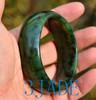 60mm Natural Green Nephrite Jade Bangle Bracelet -C004314
