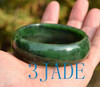 61mm Natural Green Nephrite Jade Bangle Bracelet -C004316