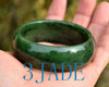 60mm Natural Green Nephrite Jade Bangle Bracelet -C004318