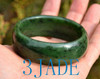 60mm Natural Green Nephrite Jade Bangle Bracelet -C004318