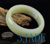 62mm Natural Hetian White Nephrite Jade Bangle Bracelet w/ Certificate -C004303