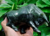 Natural Green Nephrite Jade Fighting Bull Statue Sculpture Carving  -J026238