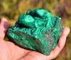 Natural Malachite Stone Frog Statue Gemstone Carving Sculpture Crystal Art -J042002